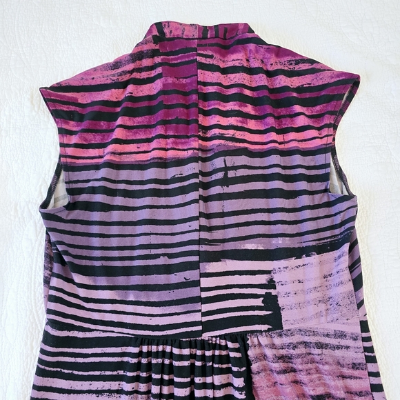 Donna Morgan Women's Mini Dress Size 10 Abstract Design In Purples Stretchy Work - Picture 2 of 11